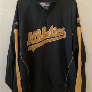 Oakland Athletics A’s Pullover Jacket Size 2XL Majestic Windbreaker